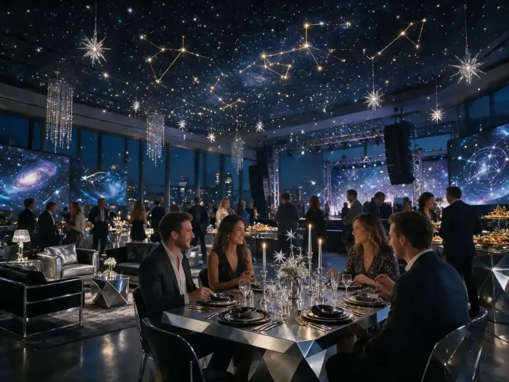 2. Noche de Estrellas y Elegancia Galáctica (Celestial Chic)