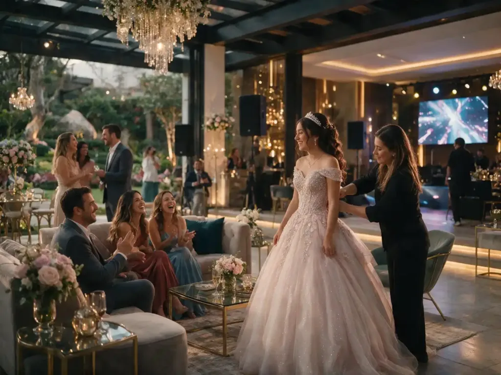 El equipo de estilismo y el confort de la quinceañera